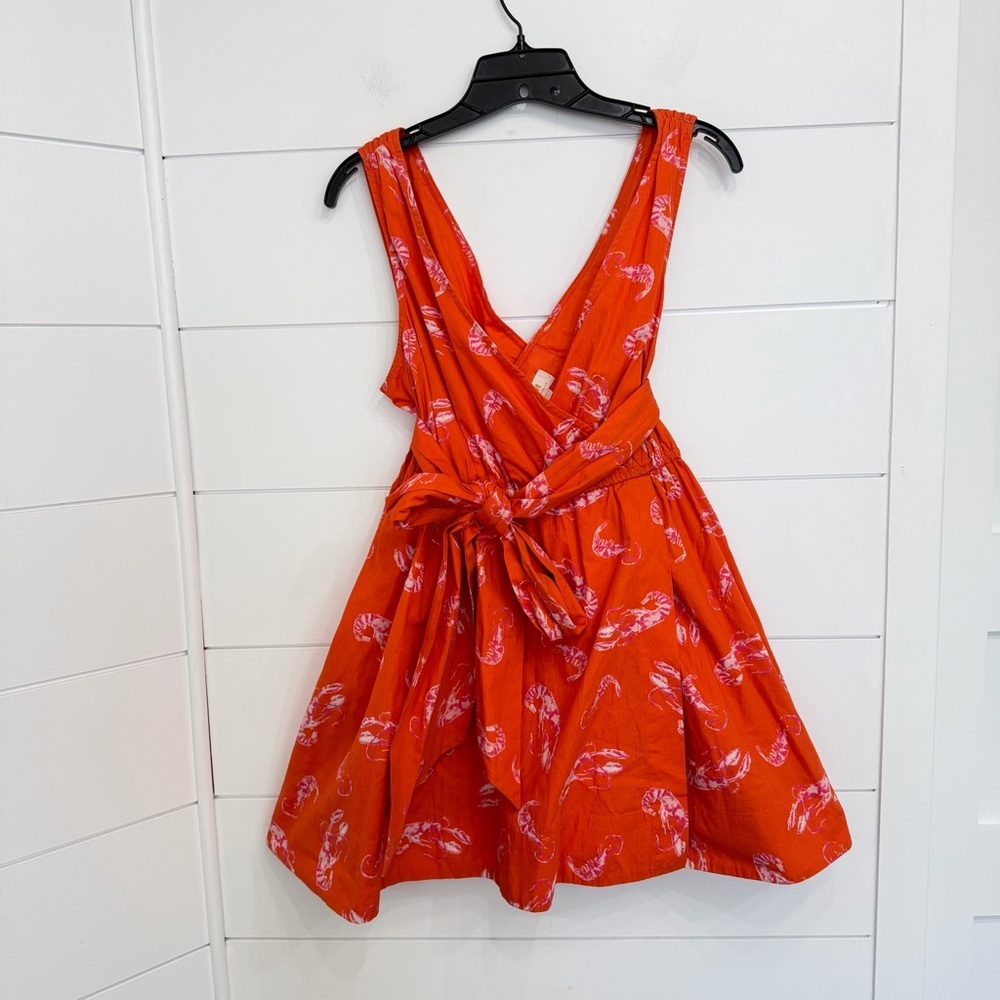 Anthropologie Maeve Mainely Lobster Wrap Dress red 23685 - Picture 4 of 11